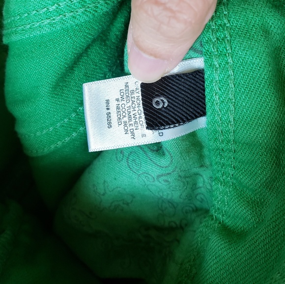 Express Green Cutoff Shorts - Picture 3 of 5